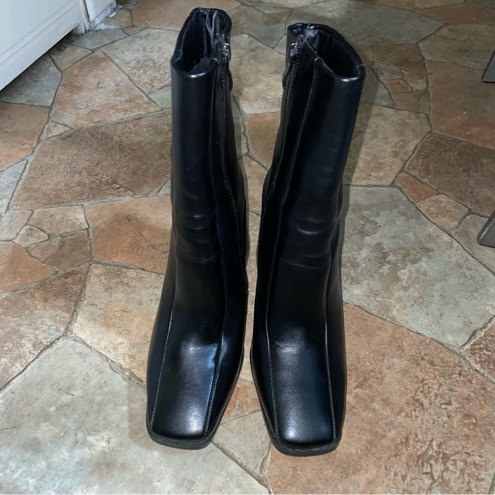 Nasty gal square toe black boots
